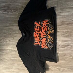 Harley-Davidson Black Tee with Fiery Orange Graphic